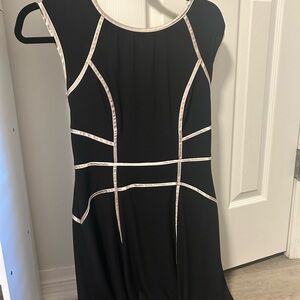 dressbarn Black Dress with Cream Accents